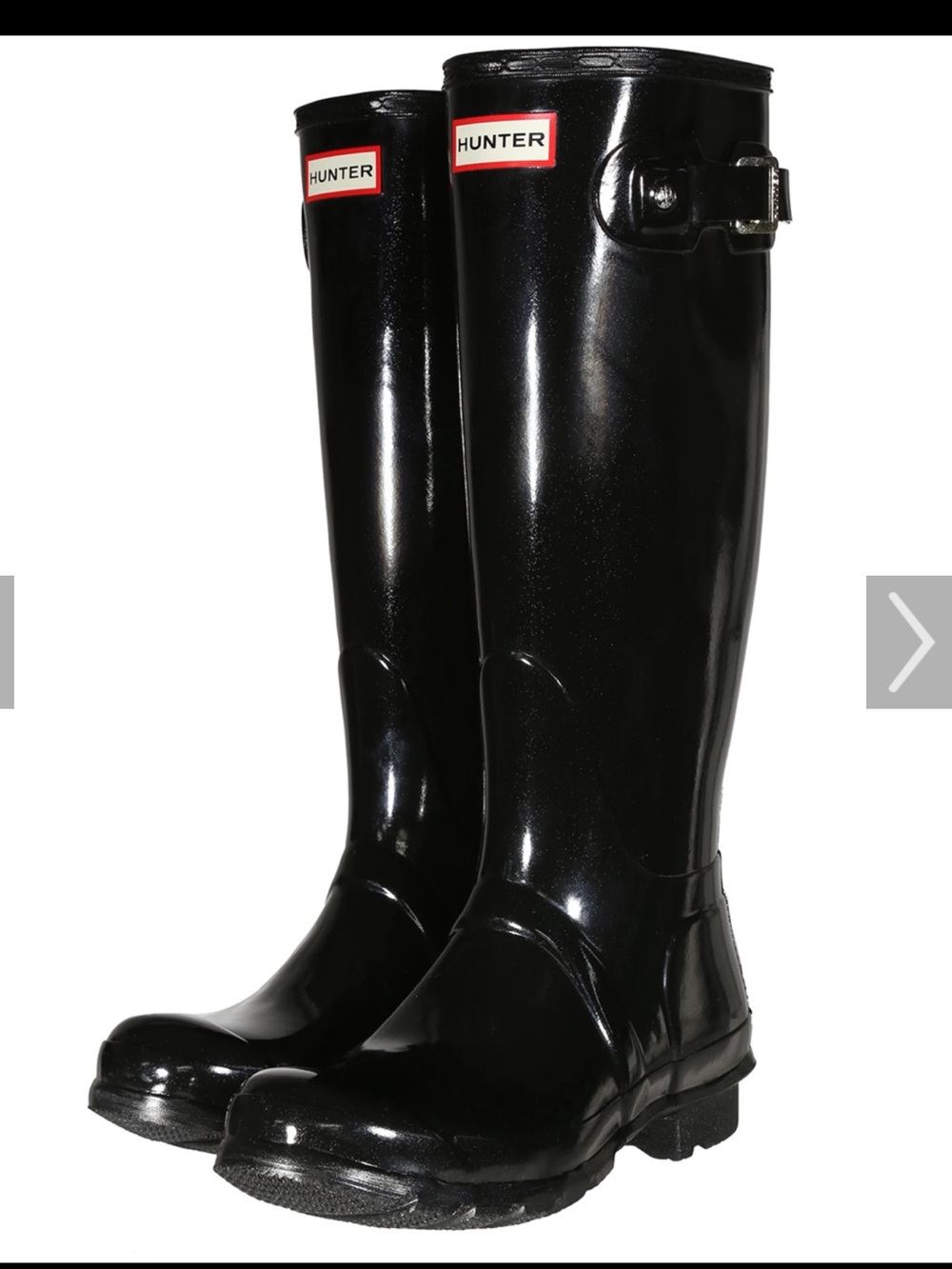Black tall gloss hunter boots